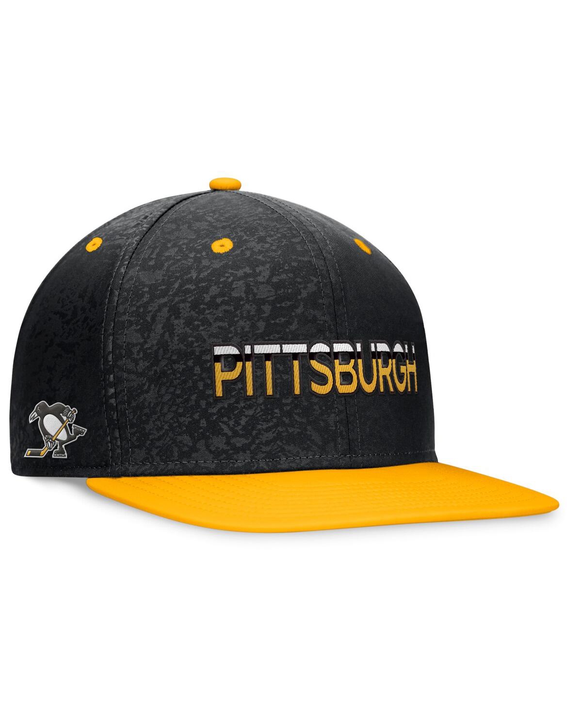 Shop Fanatics Men's  Black, Gold Pittsburgh Penguins Authentic Pro Alternate Jersey Snapback Hat In Black,gold