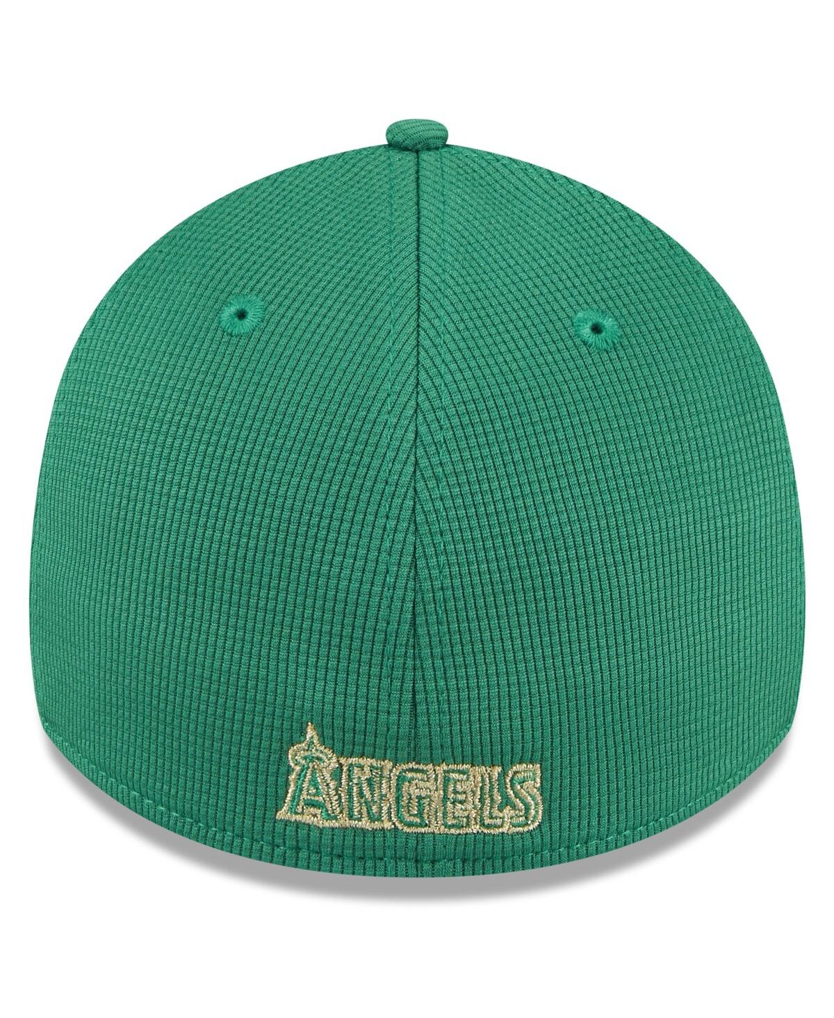 Shop New Era Men's  White, Green Los Angeles Angels 2024 St. Patrick's Day 39thirty Flex Fit Hat In White,green