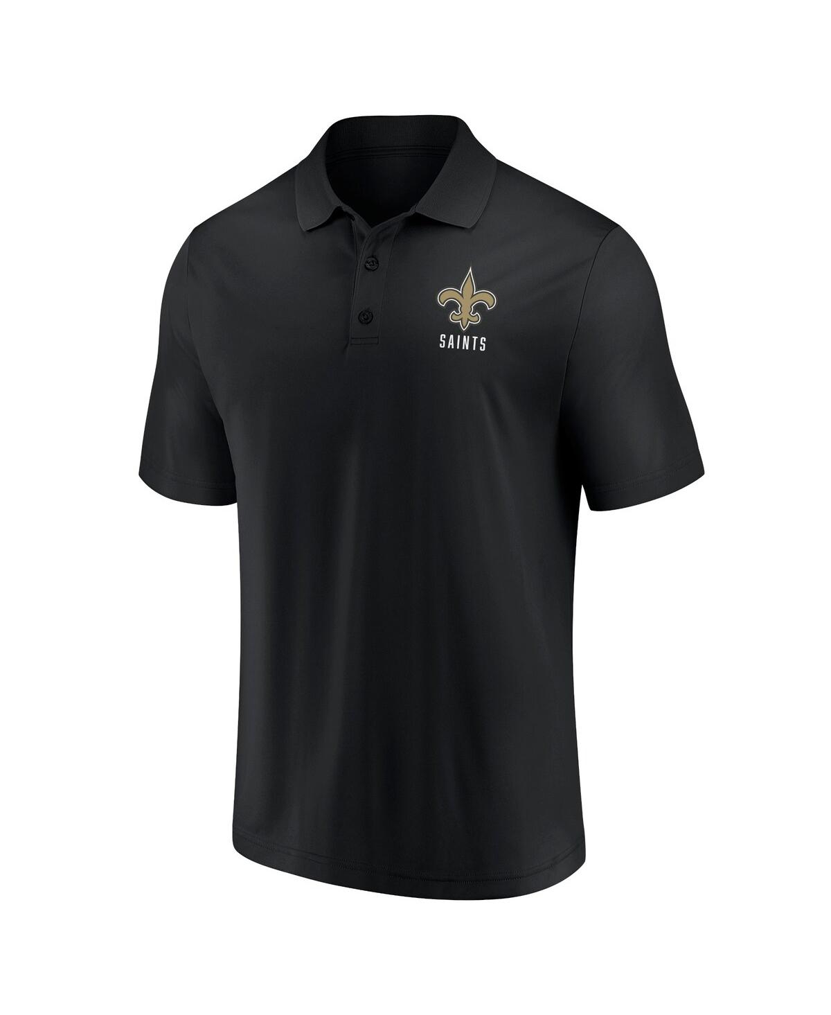 Shop Fanatics Men's  White, Black New Orleans Saints Lockup Two-pack Polo Shirt Set In White,black