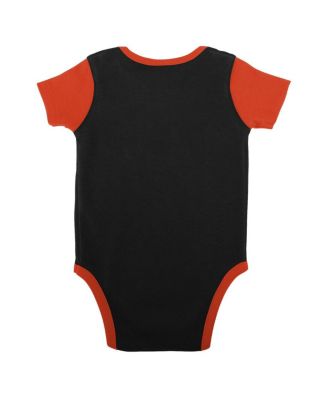 Baby Boys and Girls Black, Orange Cincinnati Bengals Home Field Advantage Three-Piece Bodysuit, Bib and Booties Set