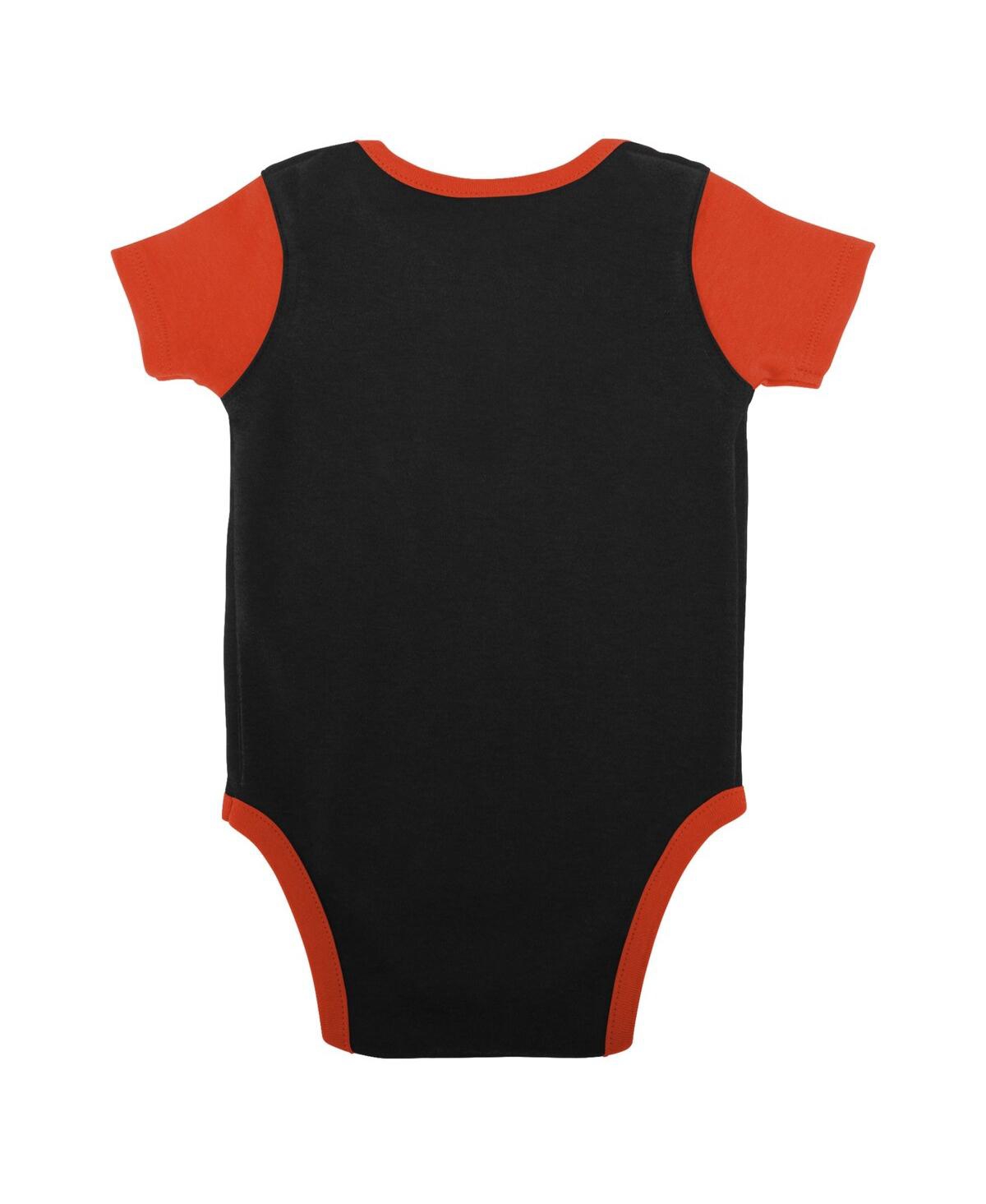 Shop Outerstuff Baby Boys And Girls Black, Orange Cincinnati Bengals Home Field Advantage Three-piece Bodysuit, Bib  In Black,orange