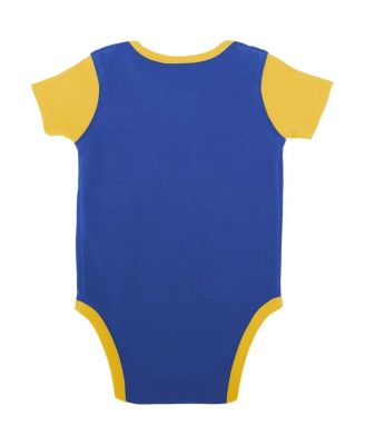 Baby Boys and Girls Royal, Gold Los Angeles Rams Home Field Advantage Three-Piece Bodysuit, Bib and Booties Set