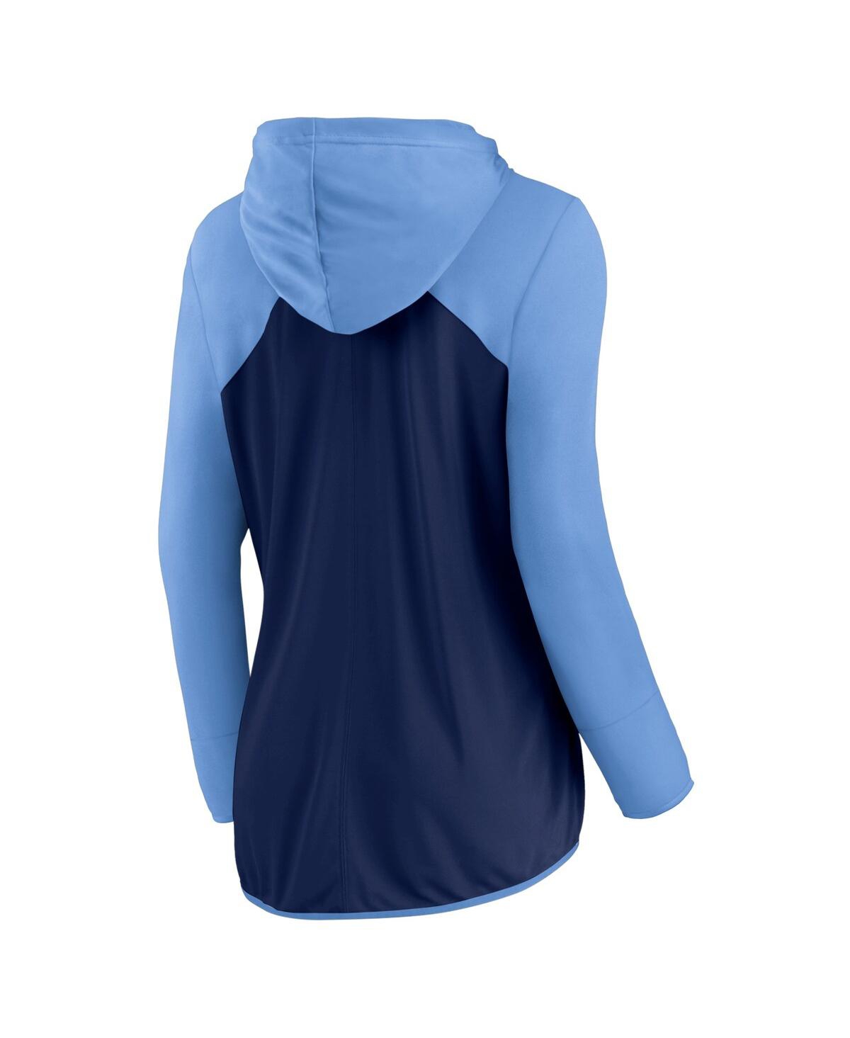 Fanatics Women's  Navy, Light Blue Tennessee Titans Forever Fan Full-zip Hoodie In Navy,light Blue