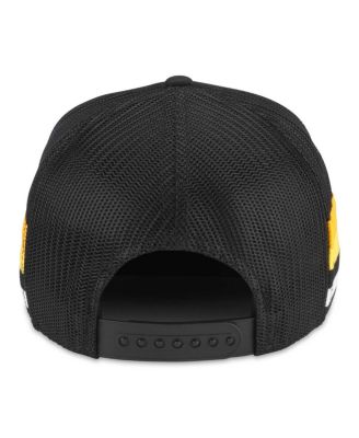 Men's Black Pittsburgh Penguins HotFoot Stripes Trucker Adjustable Hat