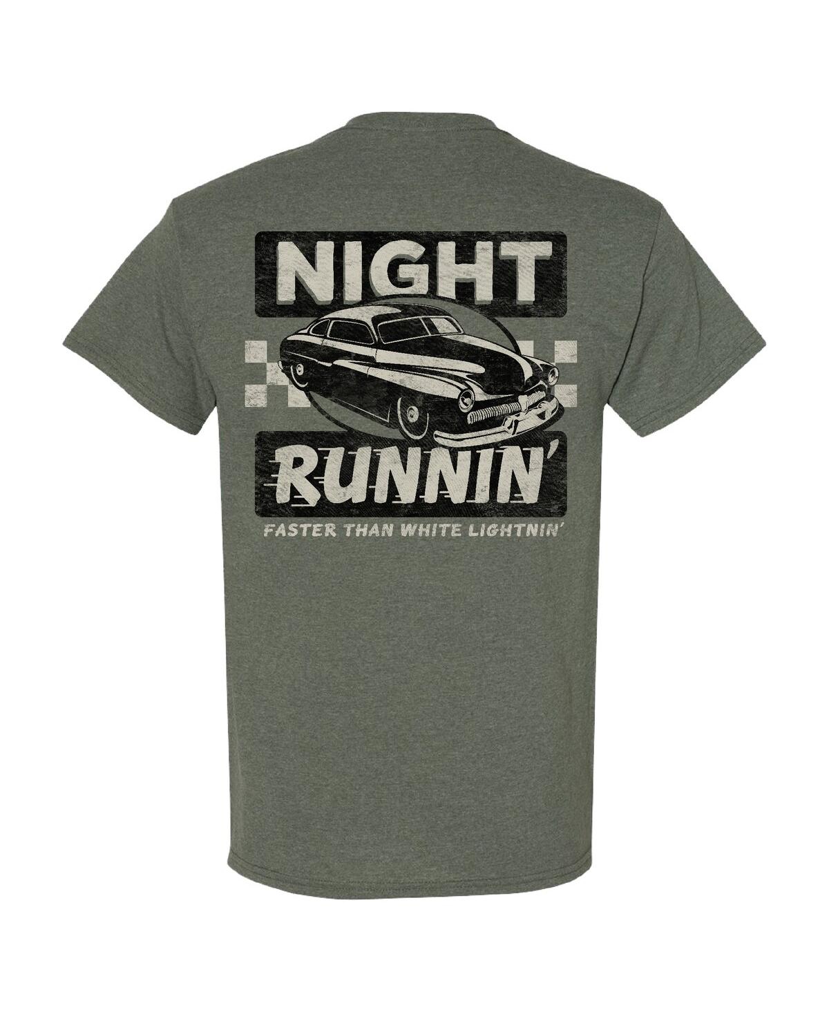 Shop Checkered Flag Sports Men's  Heather Green Nascar Night Runnin' T-shirt