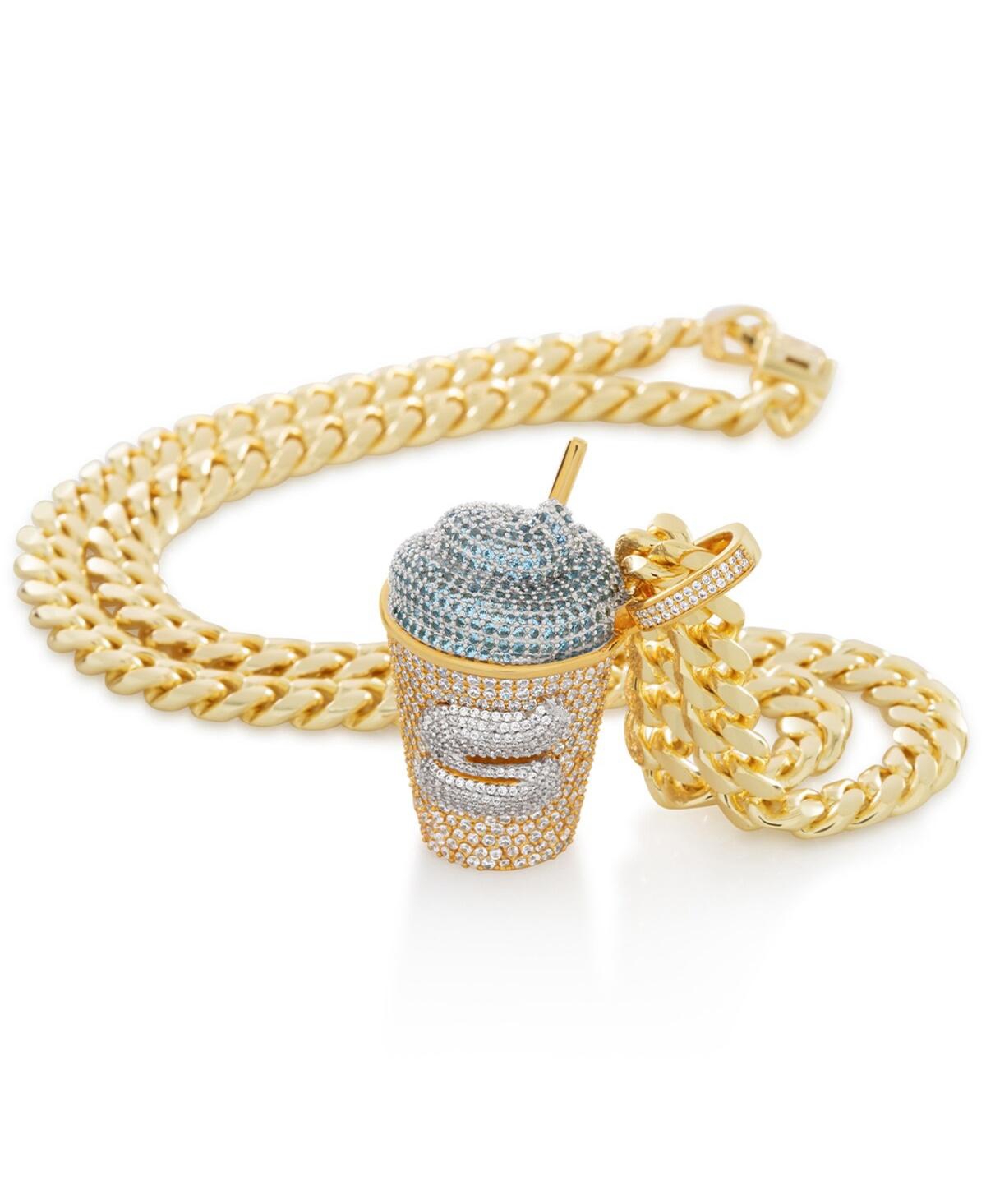 Shop King Ice Men's And Women's  7-eleven Iced Slurpee Necklace In Gold