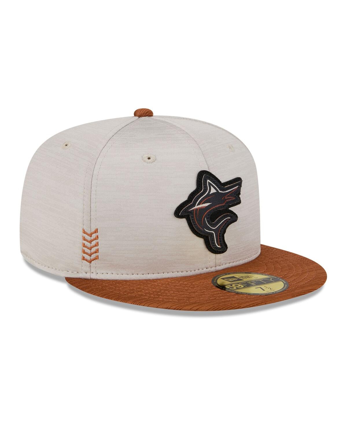 Men's New Era Brown Miami Marlins 2024 Clubhouse 59FIFTY Fitted Hat - Brown