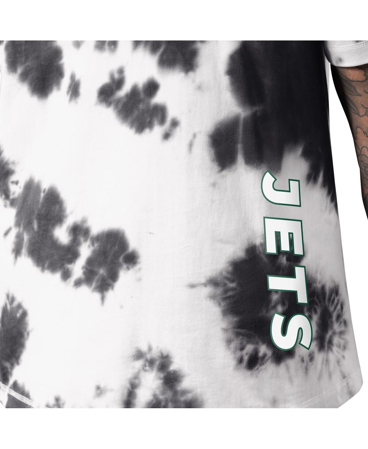 Shop Msx By Michael Strahan Men's  Black New York Jets Freestyle Tie-dye T-shirt