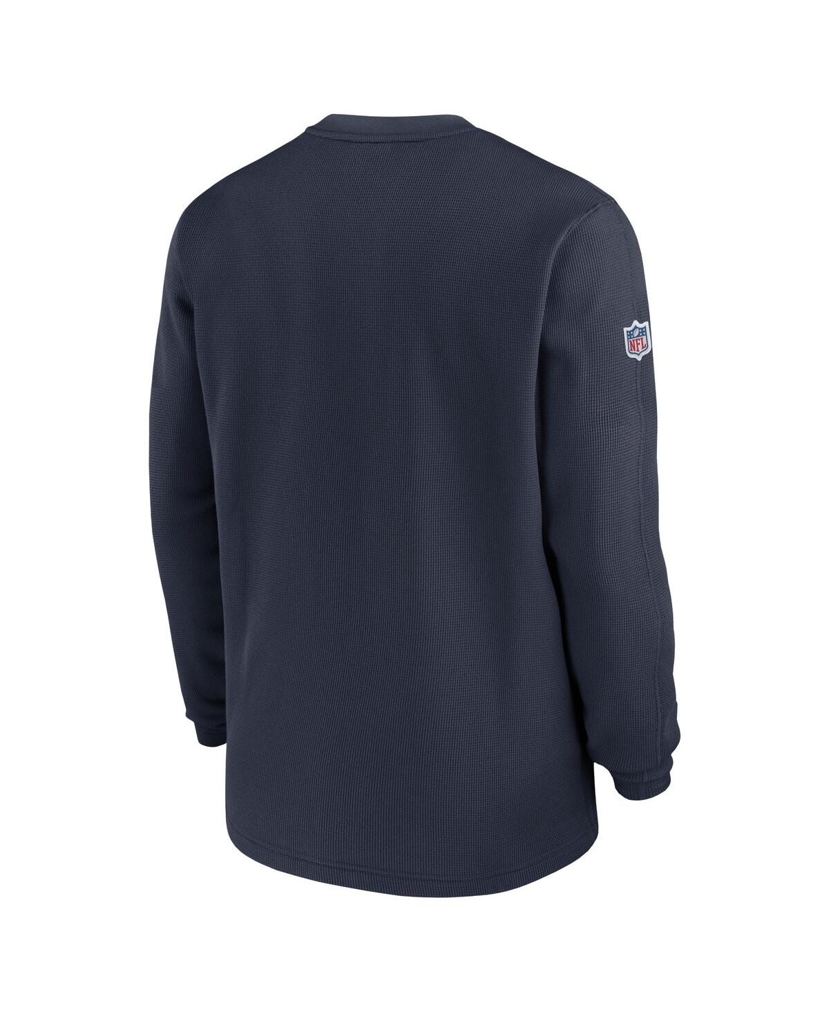 Shop Nike Men's  Navy Chicago Bears 2023 Sideline Throwback Heavy Brushed Waffle Long Sleeve Top