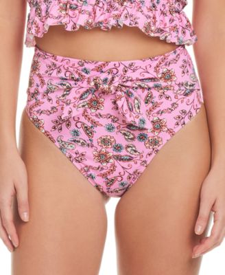 Jessica Simpson - Women's Tie-Front Floral-Print High-Waist Bottom