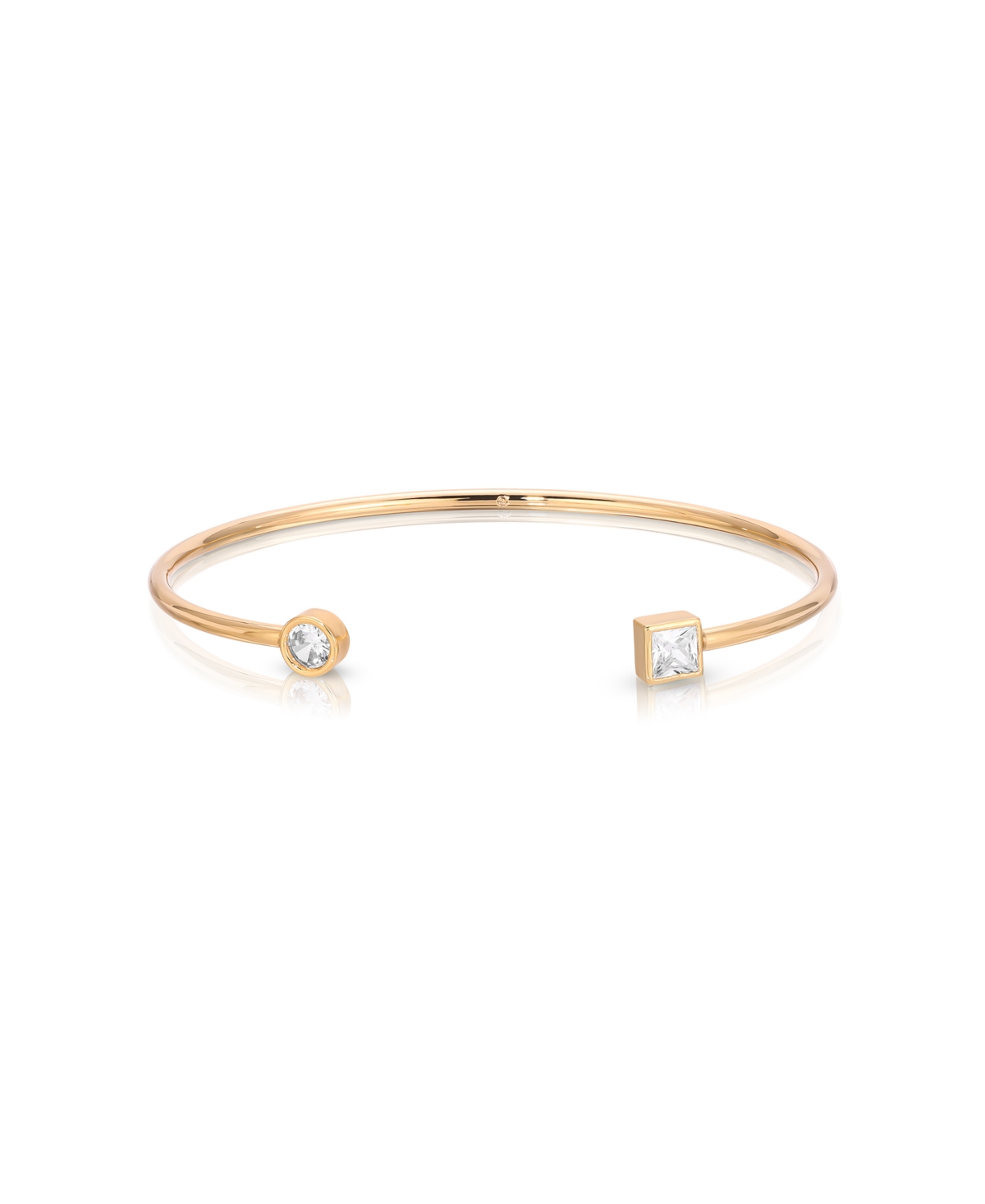 Crystal Shapes 18k Gold Plated Bracelet Cuff - Gold