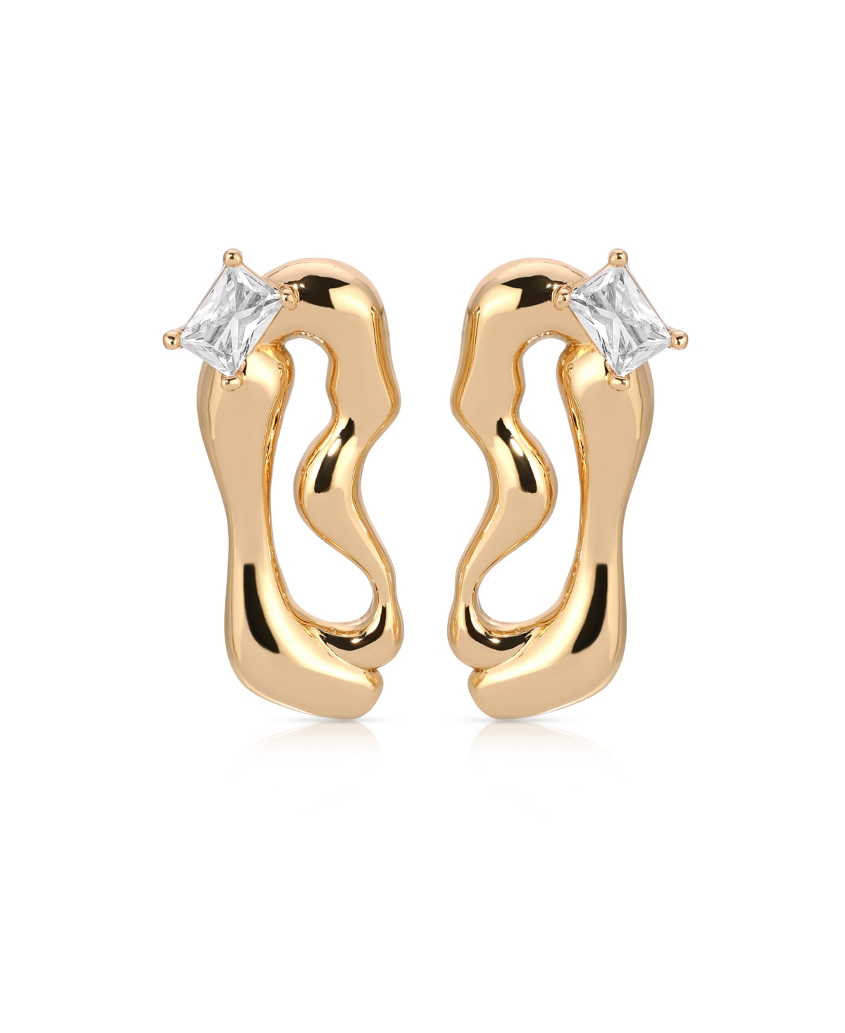Ettika Cubic Zirconia Molten Drop Earrings In Gold