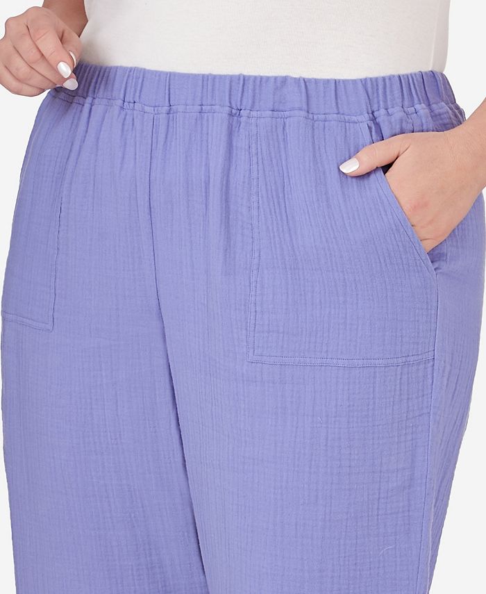 Alfred Dunner Plus Size Summer Breeze Double Gauze Capri Pants Macy's