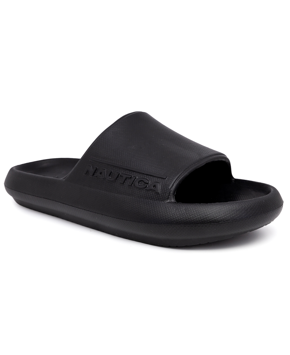 Shop Nautica Men's Dacio Open Toe Pool Slides In Black