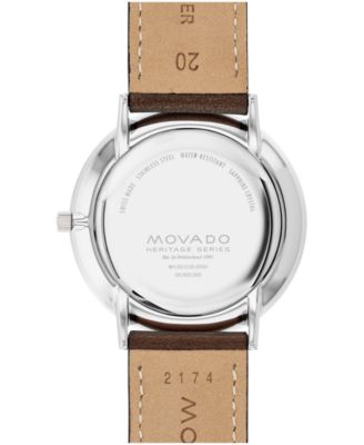 Men's Silhouette Swiss Quartz Chocolate Brown Leather Watch 40mm