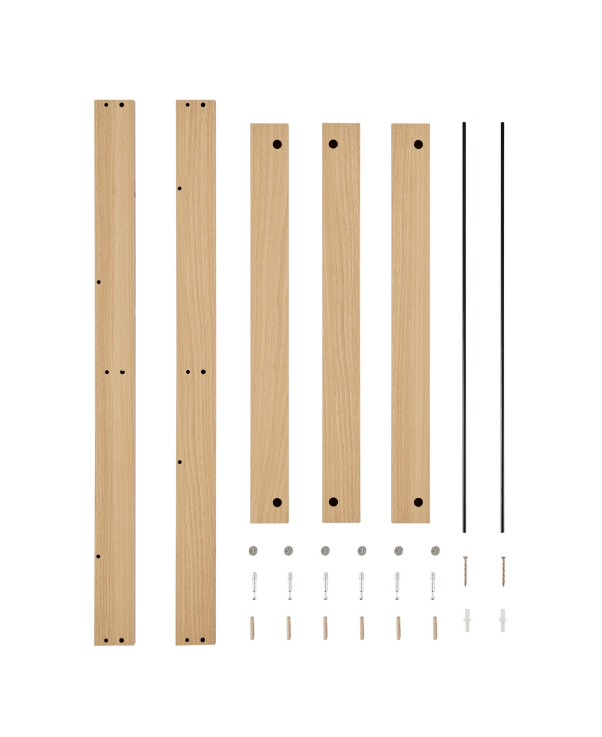 Danya B Steiner Square Modern 2-tier Kids Book Or Toy Figure Display Unit Wall Mounted Bookshelf With Contra In Beech