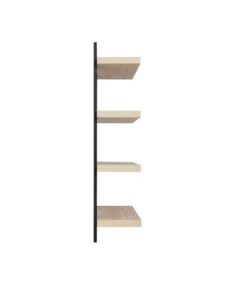 4-Tier Floating Bracket Wall Shelf, Black Metal Finish