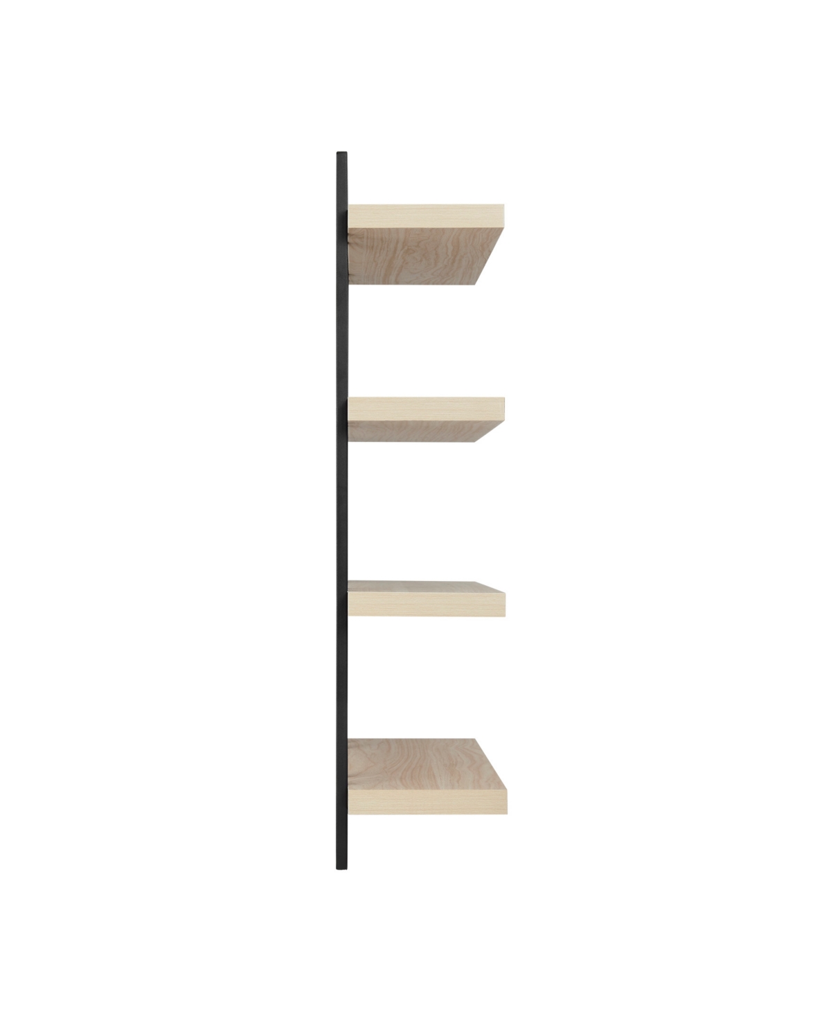 Shop Danya B 4-tier Floating Bracket Wall Shelf, Black Metal Finish In White Birch