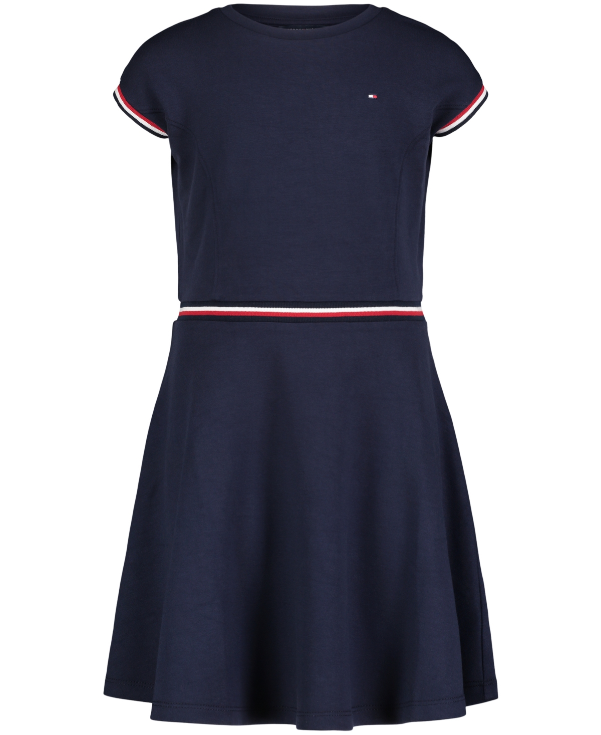 Shop Tommy Hilfiger Little Girls Cap Sleeve Dressy Dress In Dark Blue