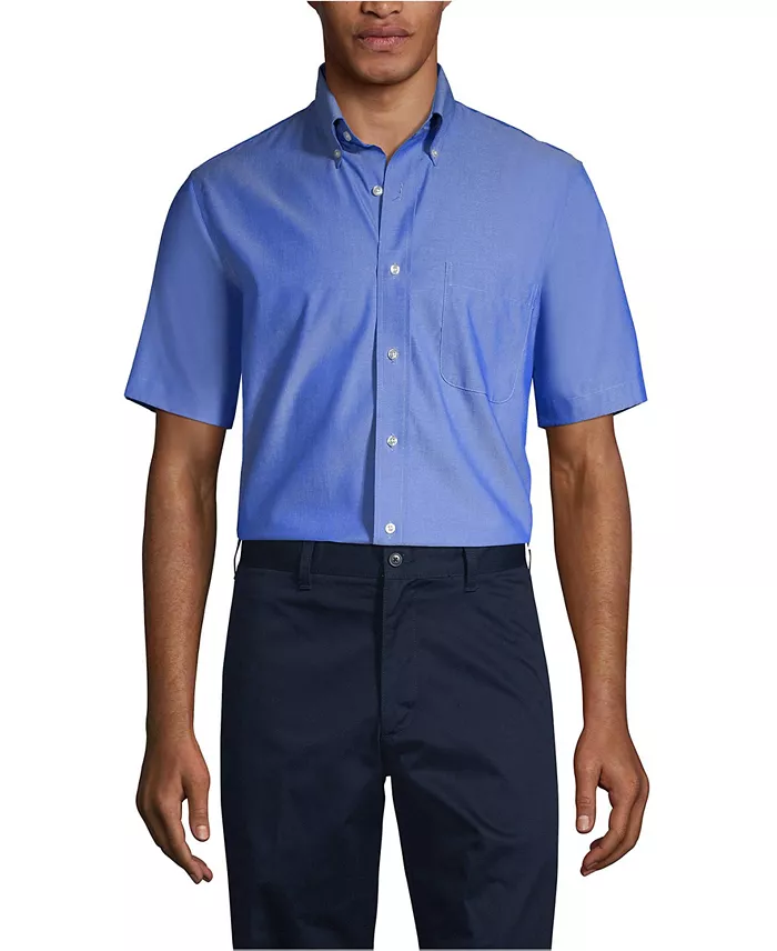 Men's Short Sleeve No Iron Pinpoint Dress Shirt