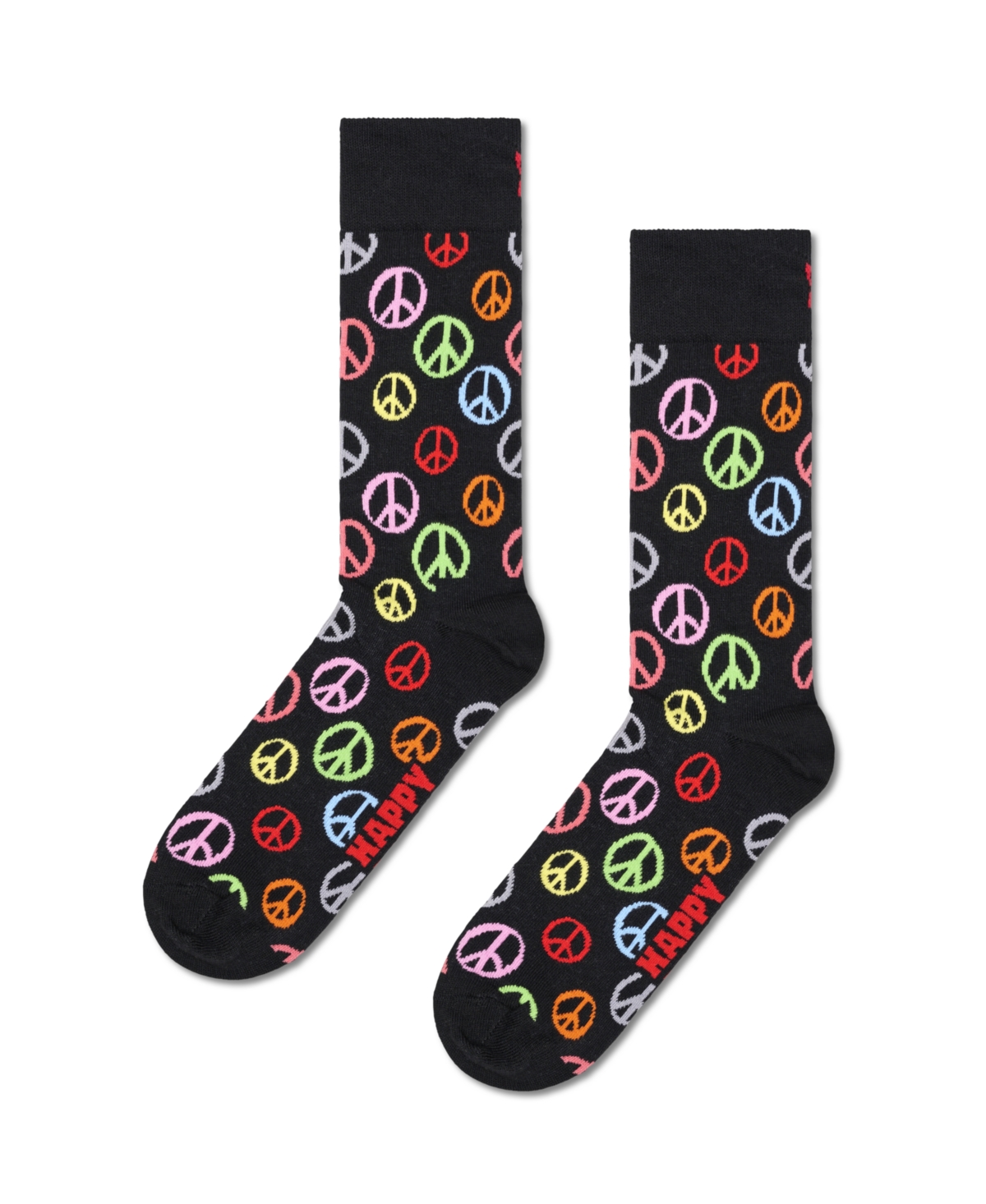 Shop Happy Socks 2-pack Peace Socks Gift Set In Black