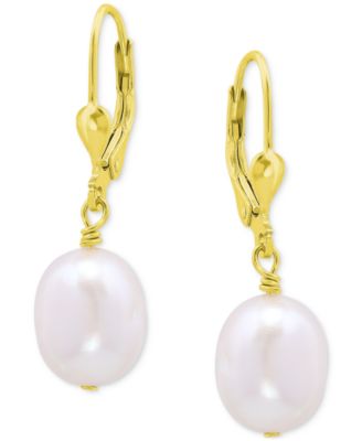 Cultured Freshwater Baroque Pearl (10mm) Leverback Drop Earrings, Created for Macy's