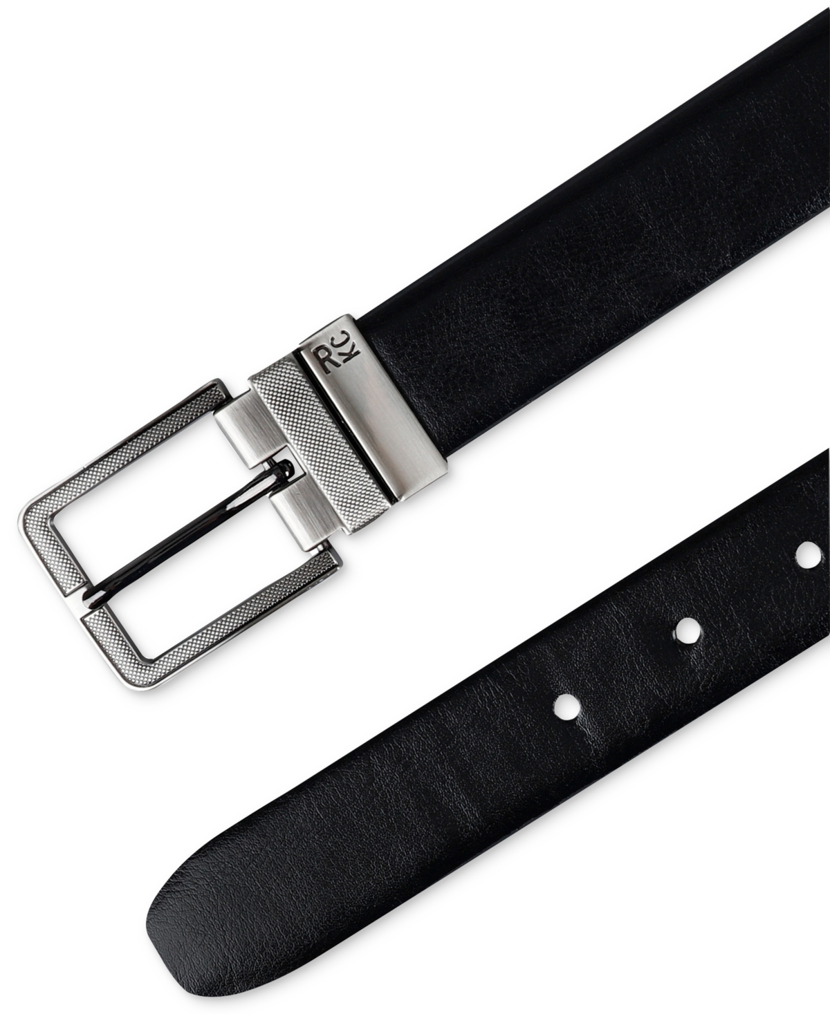 Kenneth Cole Reaction Men's Reversible Faux-Leather Harness-Buckle Belt -Brown
