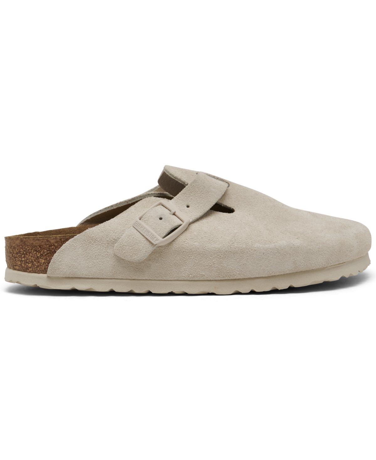 Shop Birkenstock Women's Boston Soft Footbed Suede Leather Clogs From Finish Line In Antique-like White