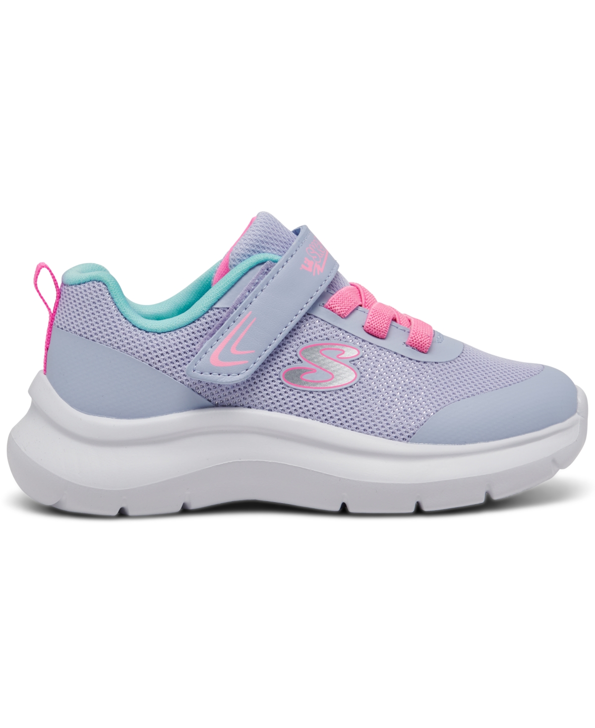 Skechers Toddler Girls Skech Fast Fastening Strap Casual Sneakers From Finish Line In Lavender,multi