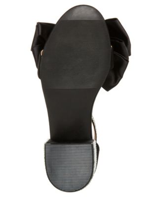 Little and Big Girls Maddy Rhinestone Heeled Sandals with Bow