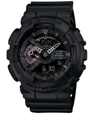G-Shock - Men's Analog-Digital Black Resin Strap Watch 55x52mm GA110MB-1A