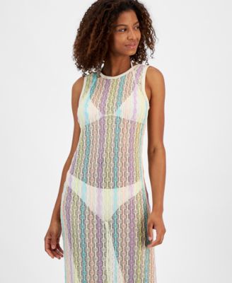 Juniors' Low-Back Midi Dress Swim Cover-Up