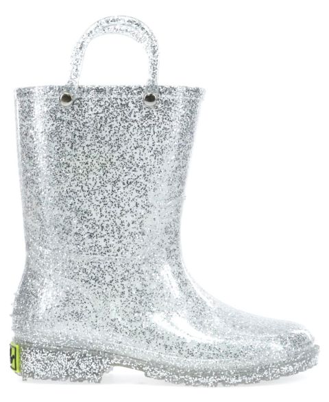 Ботинки Western Chief Glitter Rain Boot для девочек, цвет: Серебряный