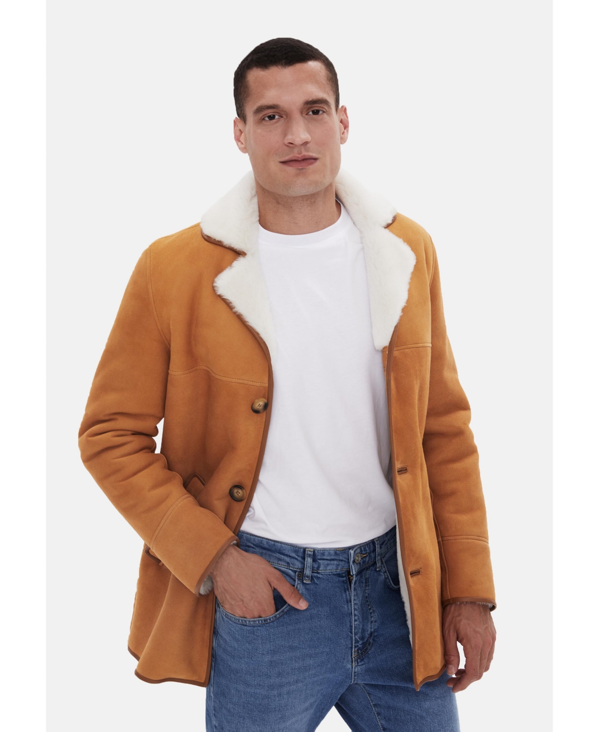 Men's Wool Fashion Coat - Tan