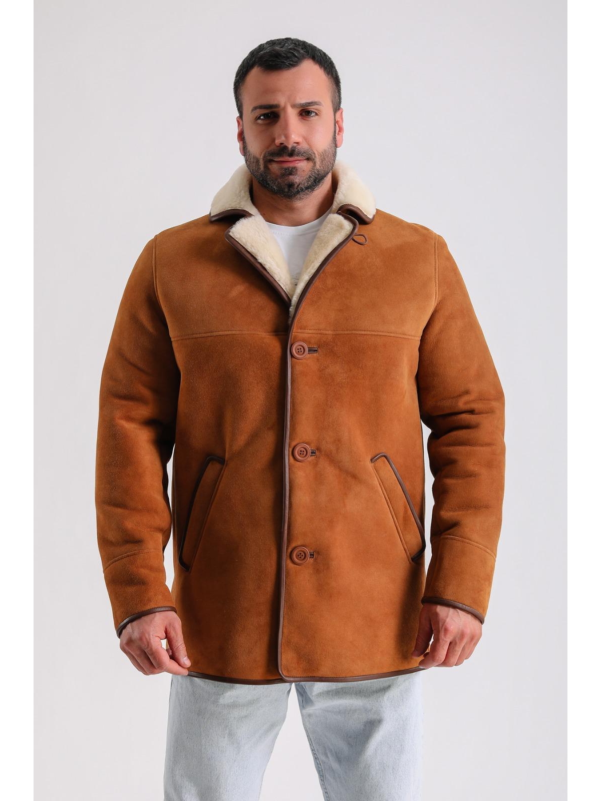 Men's Wool Fashion Coat - Tan