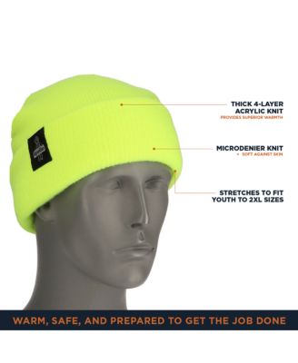 Men's Four Layered Soft Acrylic Knit Winter Beanie Fat Cap