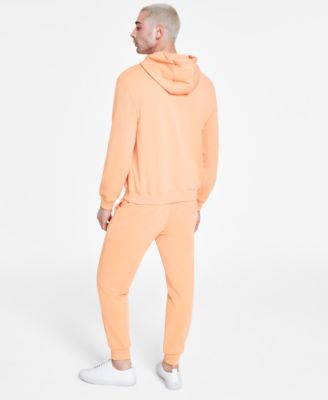Shop Hugo By  Boss Mens Relaxed Fit Hooded Sweatshirt Regular Fit Sweatpants In Medium Orange