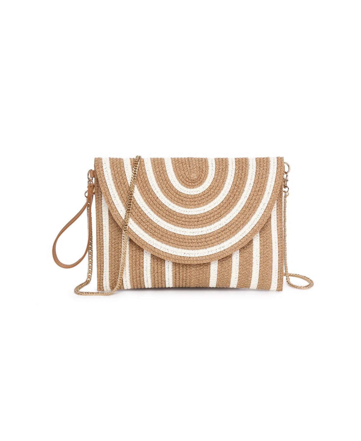 Shop Urban Expressions Alex Straw Crossbody In Tan,ivory Combo