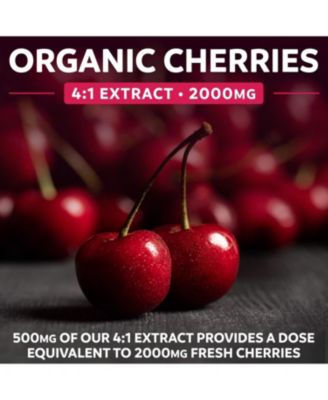 Tart Cherry Capsules - 4:1 Extract Equals 2000mg of Fresh Tart Cherries Natural Uric Acid Support Supplement