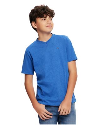 Big Boys' Solid Embroidered Logo V-Neck Tee