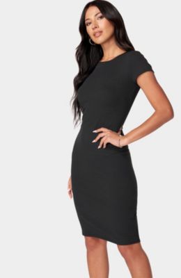 Women's Rib Knee Length T Shirt Dress