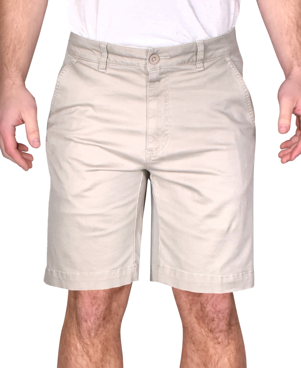 Men's Flat Front Stretch Comfort 9" Shorts - Desert