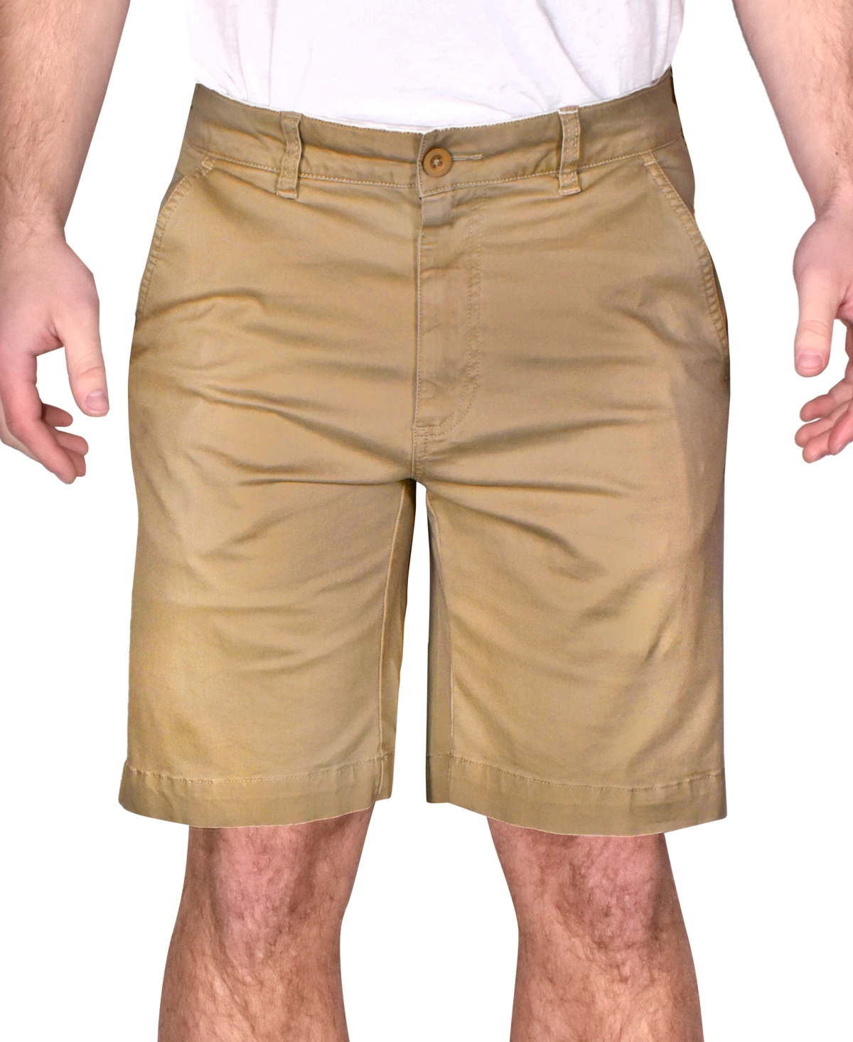 Shop Vintage 1946 Men's Flat Front Stretch Comfort 9" Shorts In British Tan