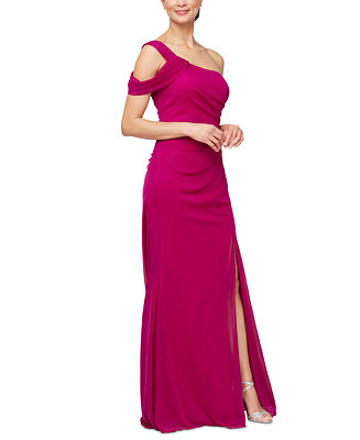Alex Evenings Women's Ruched One-Shoulder Gown - Macy's