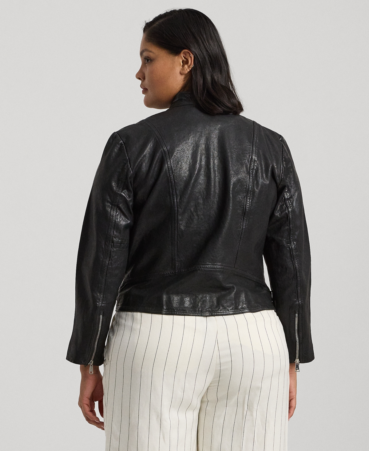 Lauren Ralph Lauren Plus Size Leather Moto Jacket