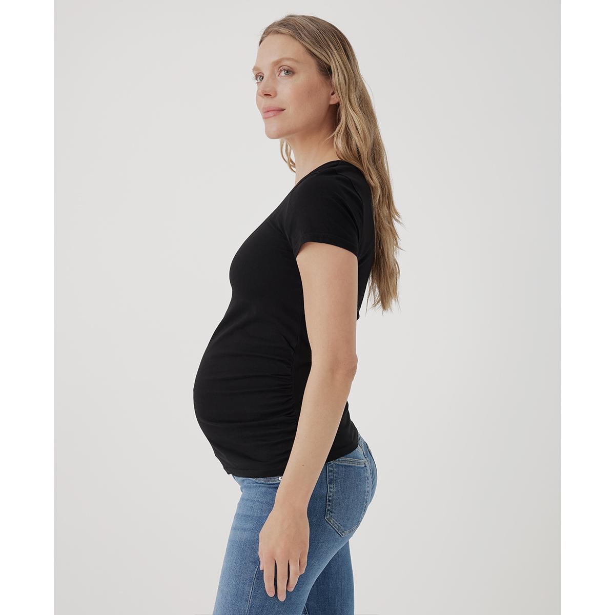 Pact Maternity Ruched V-Neck Tee