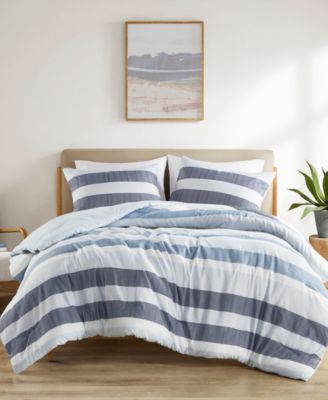 510 Design Blake Stripe Textured Print Comforter Set In Black,gray