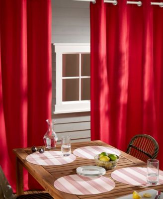 Basics Cabana Stripe Indoor/Outdoor Placemats 4-Pack Set, Reversible, 15" Round