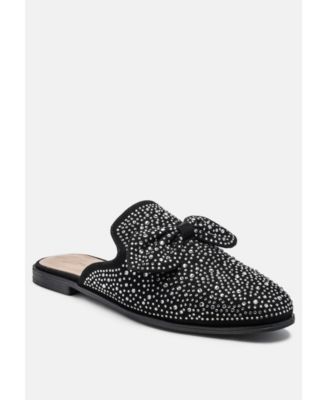 Womens Whoopie Embellished Casual Bow Mules