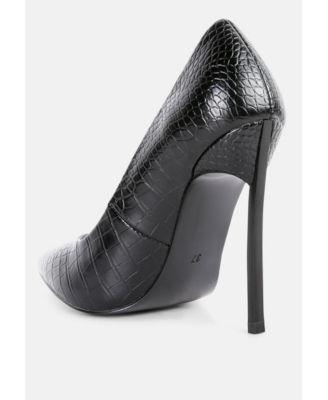 urchin croc high stiletto heel pumps